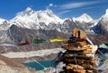 Mount Everest Lhotse Makalu Nepal Himalayas mountains Royalty Free Stock Photo