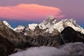 Mount Everest Lhotse Nepal Himalayas mountains sunset Royalty Free Stock Photo