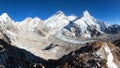 Mount Everest Lhotse Nuptse Nepal Himalayas mountains Royalty Free Stock Photo