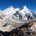 Mount Everest Lhotse Nuptse Nepal Himalayas mountains Royalty Free Stock Photo