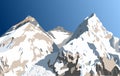 Mount Everest Lhotse and Nuptse vector illustration Royalty Free Stock Photo