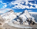 Mount Everest, Lhotse and Nuptse Royalty Free Stock Photo