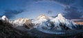 Mount Everest Lhotse Nuptse sunset Nepal Himalayas Royalty Free Stock Photo