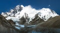 Mount Everest Lhotse and Lhotse Shar from Barun valley Royalty Free Stock Photo