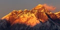 Mount Everest Nepal Himalayas mountains sunset Royalty Free Stock Photo