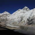 Mount Everest Nuptse and Khumbu glacier seen from Kala Patthar Royalty Free Stock Photo