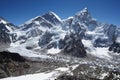 Mount Everest, Nuptse and the Khumbu Icefall in Nepal