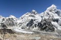 Mount Everest  Nuptse and Khumbu Icefalls from Kala Patthar  Sagarmatha National Park  Nepal Royalty Free Stock Photo