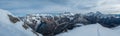 Mount Everest, Nuptse, Lhotse with South Face wall, Makalu, Chamlang beautiful panoramic shot of a High Himalayas from Mera peak Royalty Free Stock Photo