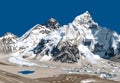 Mount Everest and Nuptse peak as seen from Kala Patthar