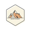 Mount Everest - Nepal Lineal Color Icon. Royalty Free Stock Photo