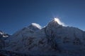 Mount Everest Peak (Sagarmatha, Chomolungma). Royalty Free Stock Photo