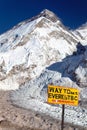 Mount Everest from Pumo Ri base camp Royalty Free Stock Photo