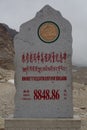 Mount Everest sign at basecamp Tibet