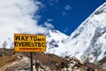 Mount Everest signpost Royalty Free Stock Photo