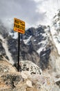 Mount Everest signpost in Himalayas Nepal. Royalty Free Stock Photo