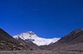 Mount Everest on Starry sky Royalty Free Stock Photo