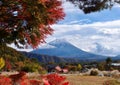 Mount Fuji with beautiful autumn leaves Royalty Free Stock Photo