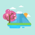 Mount fuji with cherry blossoms Royalty Free Stock Photo