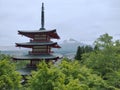 Mount Fuji with Chureito Pagoda at Arakurayama Sengen Park mountain in Japan