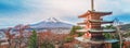 Mount Fuji, Chureito Pagoda in Autumn Royalty Free Stock Photo