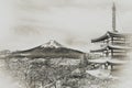 Mount Fuji, Chureito Pagoda in Autumn