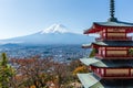 Mount Fuji and Chureito Pagoda in Japan Royalty Free Stock Photo