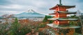 Mount Fuji, Chureito Pagoda in Autumn Royalty Free Stock Photo