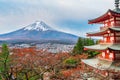 Mount Fuji, Chureito Pagoda in Autumn Royalty Free Stock Photo