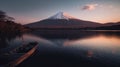 Mount Fuji and Deck on Kawaguchi-ko Lake, Japan Royalty Free Stock Photo