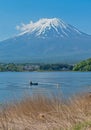 Mount Fuji and fisherman Royalty Free Stock Photo