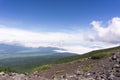Mount fuji, japan climbing from yoshida trail. Royalty Free Stock Photo