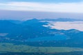 Mount fuji, japan climbing from yoshida trail. Royalty Free Stock Photo