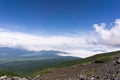 Mount fuji, japan climbing from yoshida trail. Royalty Free Stock Photo