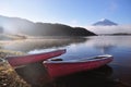 Mount Fuji and Kawaguchiko lake Royalty Free Stock Photo