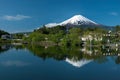 Mount Fuji from Kawaguchiko lake in Japan Royalty Free Stock Photo