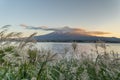 Mount Fuji and Lake kawaguchiko in autumn. It is a popular tourist destination. Mount Fuji scenery before winter is a famous