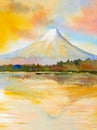 Mount Fuji, lake kawaguchiko, Famous landmark of Japan. Royalty Free Stock Photo