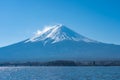 Mount Fuji with Lake Kawaguchiko in Yamanachi, Japan