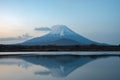 Mount Fuji or Mt. Fuji, the World Heritage, view at Lake Shoji Shojiko in the morning. Royalty Free Stock Photo