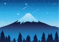 Mount Fuji at night scene famous landmark of Japan