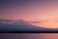 Mount Fuji with the peaceful lake Kawaguchi Royalty Free Stock Photo