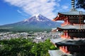 Mount Fuji and red pagoda