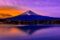 Mount Fuji reflected in Lake  at dawn, Japan Royalty Free Stock Photo