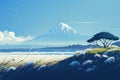 Mount Fuji reflected in the lake on a sunny day and clear sky Royalty Free Stock Photo