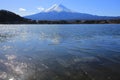 Mount fuji reflection in season of autumn