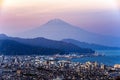 Mount Fuji and Shizuoka town