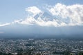 Mount Fuji and snow and cloud on peak Royalty Free Stock Photo