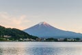 Mount fuji and sunset sky at kawaguchiko lake japan Royalty Free Stock Photo
