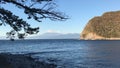 Mount Fuji and Suruga Bay on a sunny day Royalty Free Stock Photo